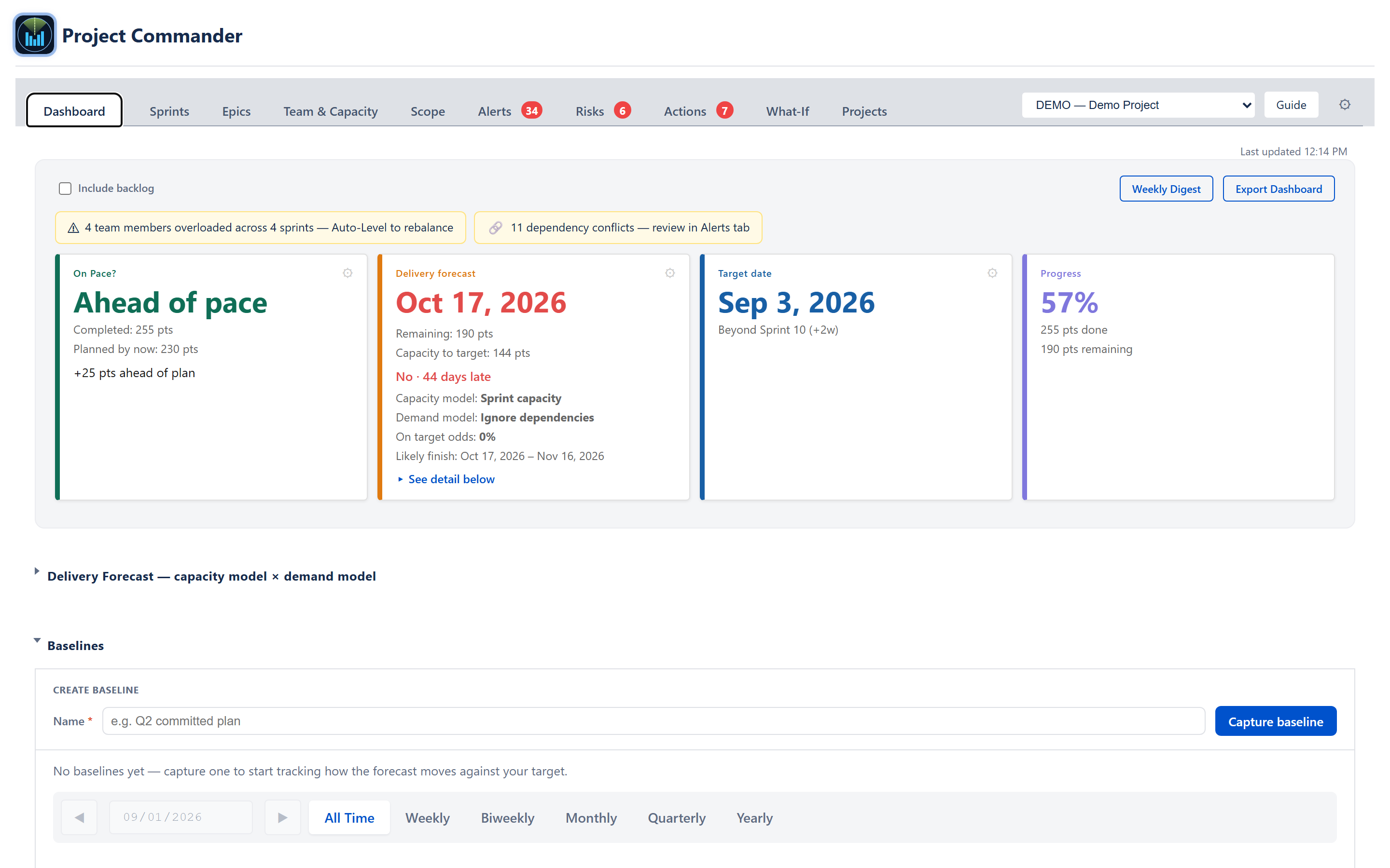 Top Open Risks widget